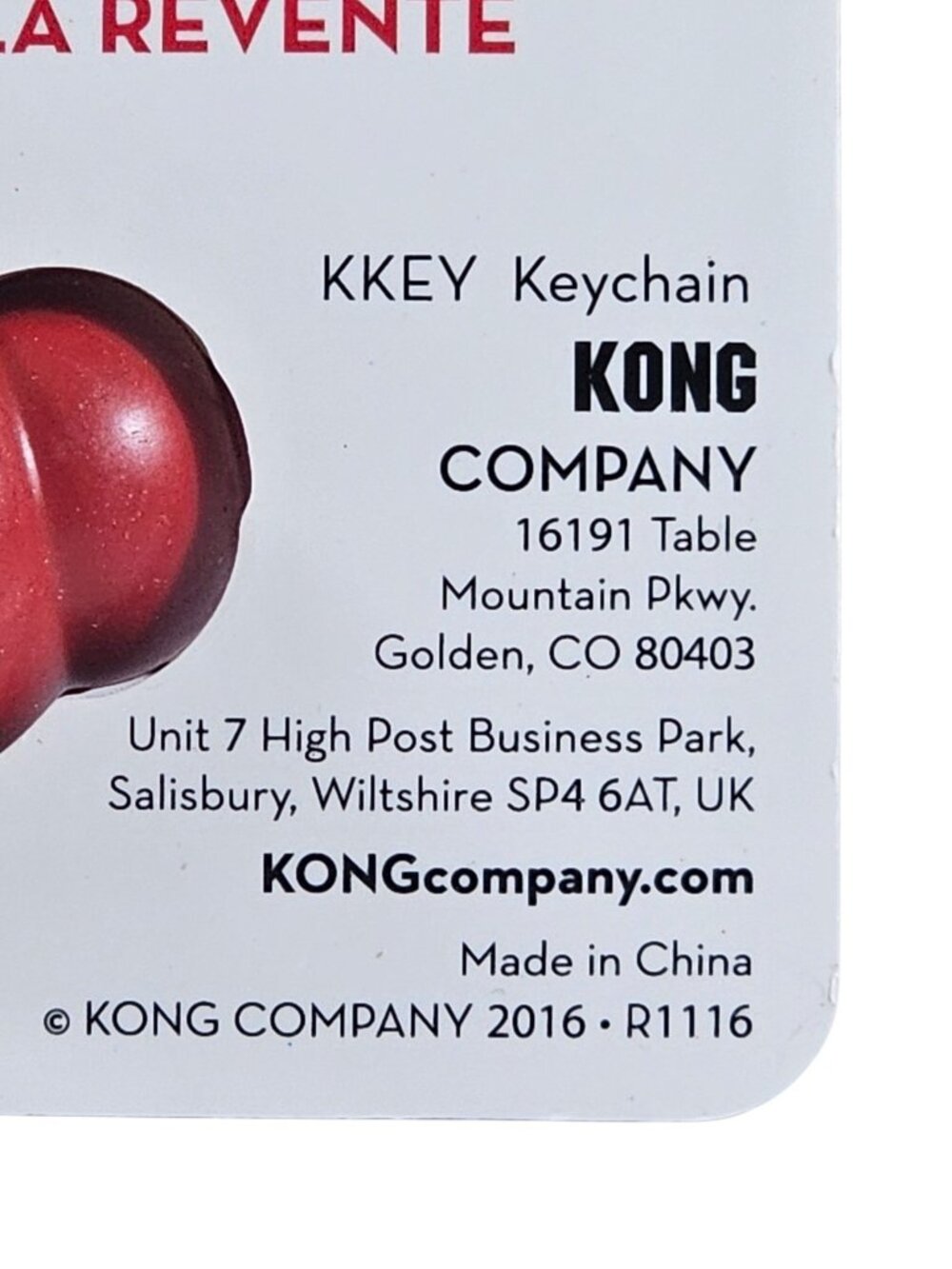 New Kong Keychain Key Ring with Miniature Red Rubber Kong NOT FOR PETS! - Picture 3 of 4